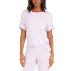 Alfani Womens Pajama Shirt S Purple Side Tie Soft